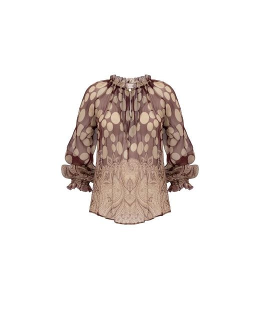 Georgette Brown Luna Sheer Blouse