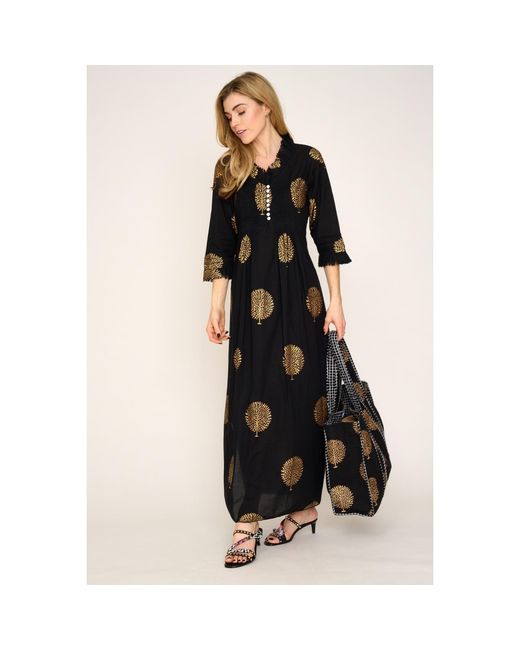 At Last Black Cotton Annabel Maxi Dress
