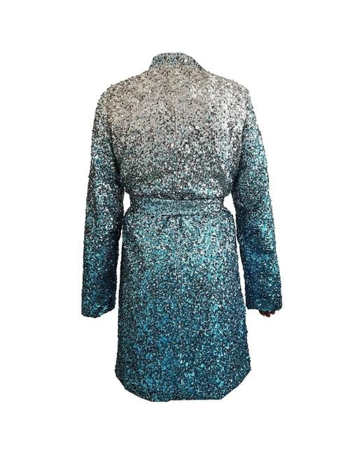 Maxjenny Blue Sequin Coat