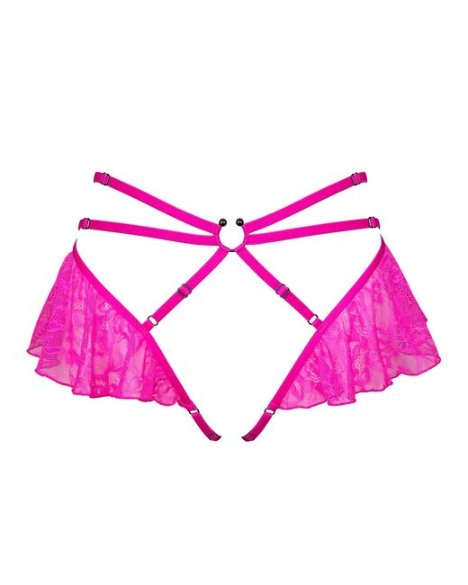 MONIQUE MORIN LINGERIE Pink Hologram Skirted Harness Electric