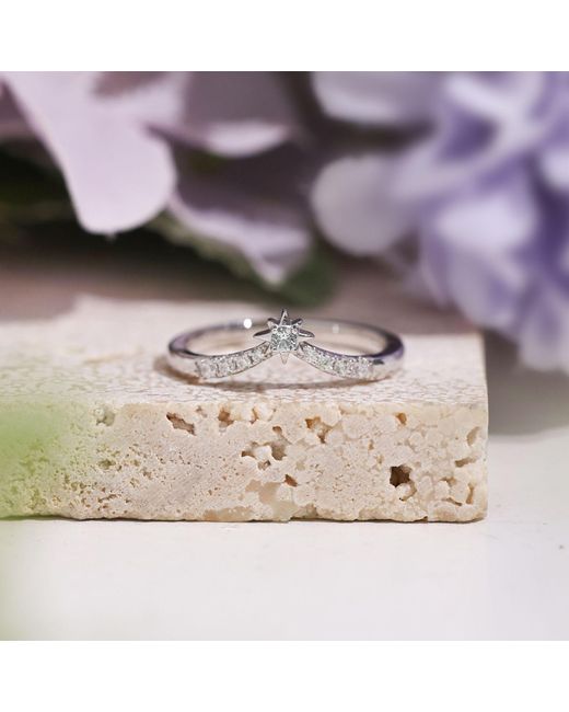 Azura Jewelry New York White North Star Topaz Ring Vermeil