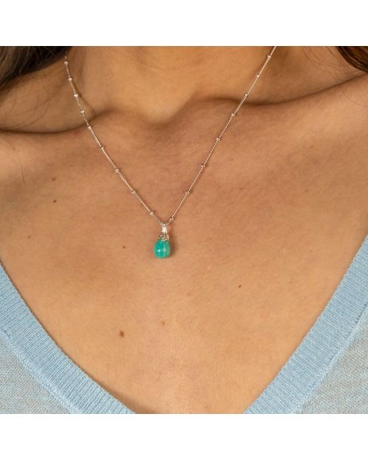Claire Hill Designs Metallic Amazonite Lichen Pendant Necklace