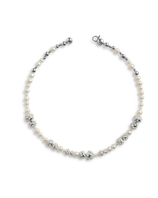 Kasun Metallic Pearl Droplets Necklace