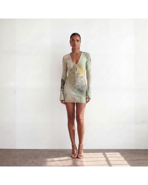 Alia Studio Green Améthyste Mini Mesh Dress