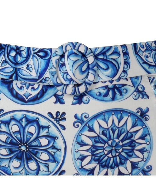 Nur Karaata Blue Helianthus Bleu Blanc Bikini Set