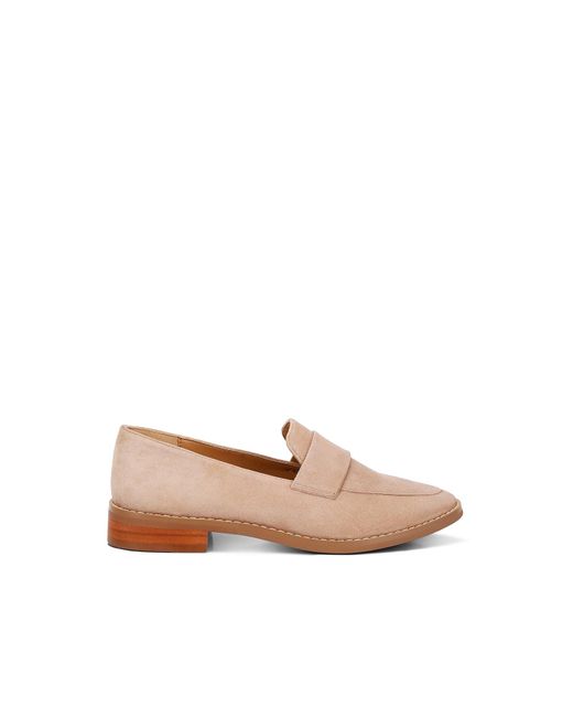 Rag & Co Brown Neutrals Zofia Suede Penny Loafers In Nude