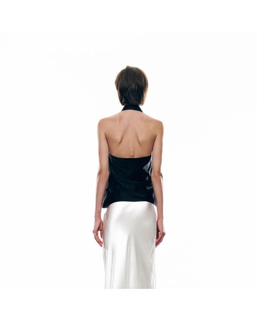 Serotoninn Black Draped Halterneck Top