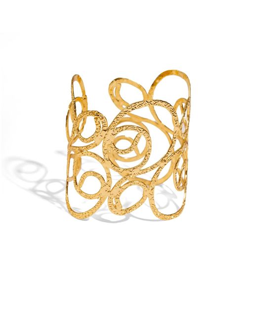 Ebru Jewelry Metallic Golden Whispers Arm & Cuff Bracelet