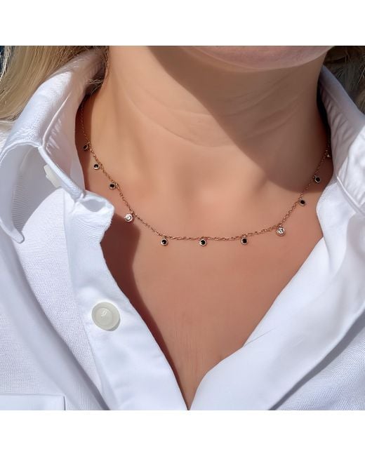 Ecce | Artisan Diamonds Metallic Solid 14Ct Enamel Diamond Chain Necklace