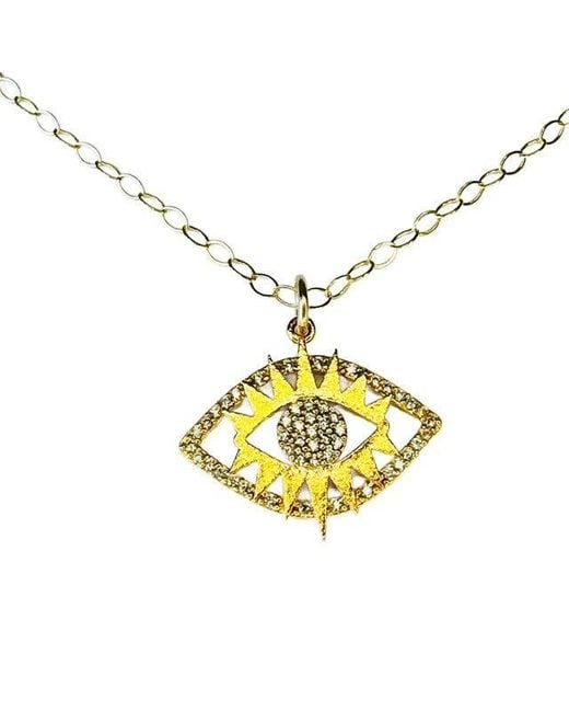 Lexi Jewelry Metallic Golden Radiant Evil Eye Necklace