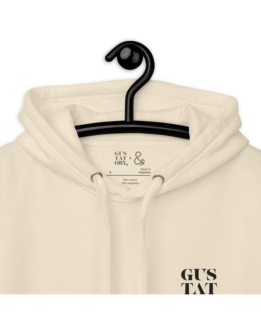 Anchor and Crew Natural Neutrals Bone Gustatory Barcelona Coffee Scene Cotton Blend Embroidered Hoodie for men