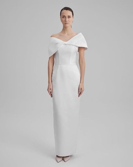 Baé Special Moments White Gigi Dress + Shoulder Bow