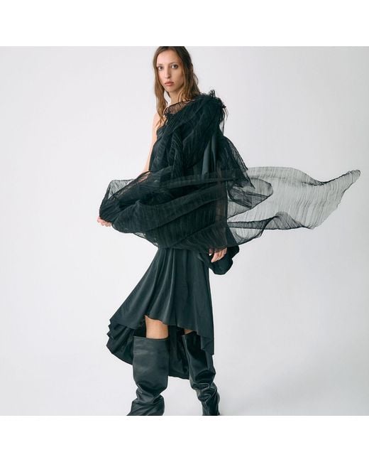 Miro Misljen Black Ethereal Drape Gown