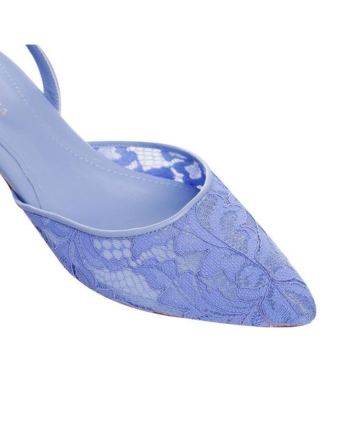 Ginissima Blue Ines Lace Slingbacks