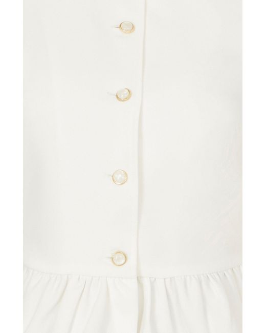 Yumi' White Peplum Fitted Jacket