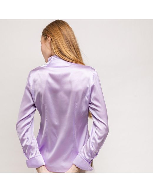 Farinaz Purple Soft Collar Blouse