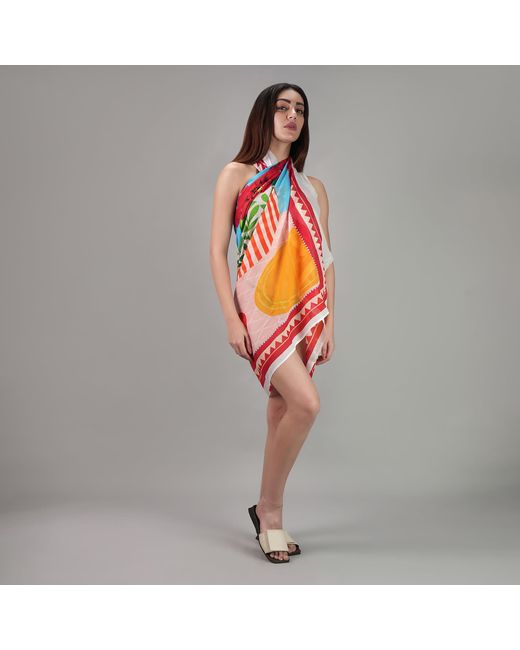 DHARA SHETH DUBAI Red Mediterranean Picnic Resort Sarong