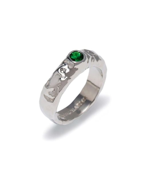 Classicharms Metallic Sylvie Molten Emerald Stackable Ring