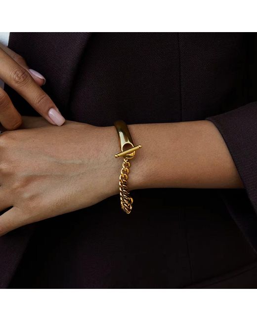 Olivia Le Metallic Chain Link Cuff Bracelet