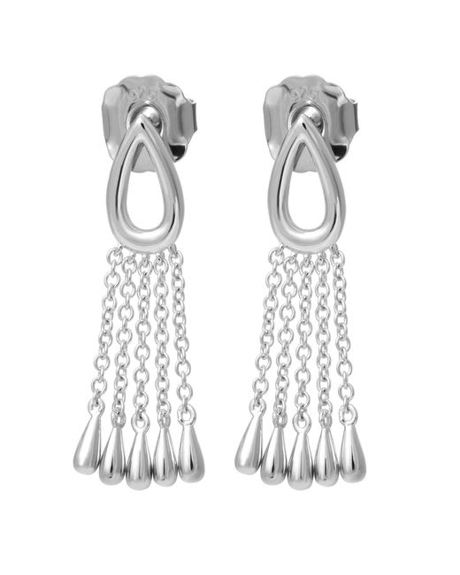 Lucy Quartermaine White Solid Sterling Petal Chandelier Earrings