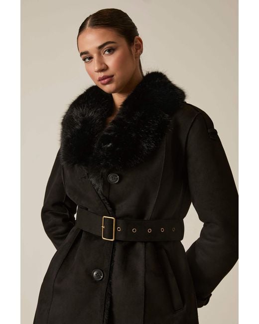 James Lakeland Black Short Faux Fur Coat