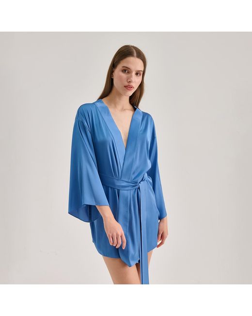 Avenue 8 Blue Mini Silk Robe