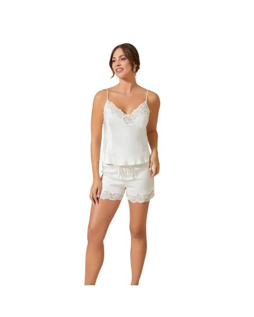 Bocan Couture White Georgia Off Cami And Short Set