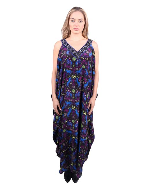 Any Old Iron Blue Hand-Beaded Neckline High Horse Dress