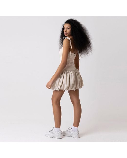 Amy Lynn Natural Neutrals Alexa Milk Puffball Ultra Mini Dress