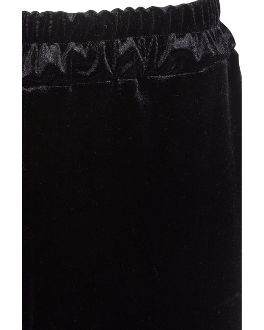 Sarvin Black Wide Leg Velvet Trousers