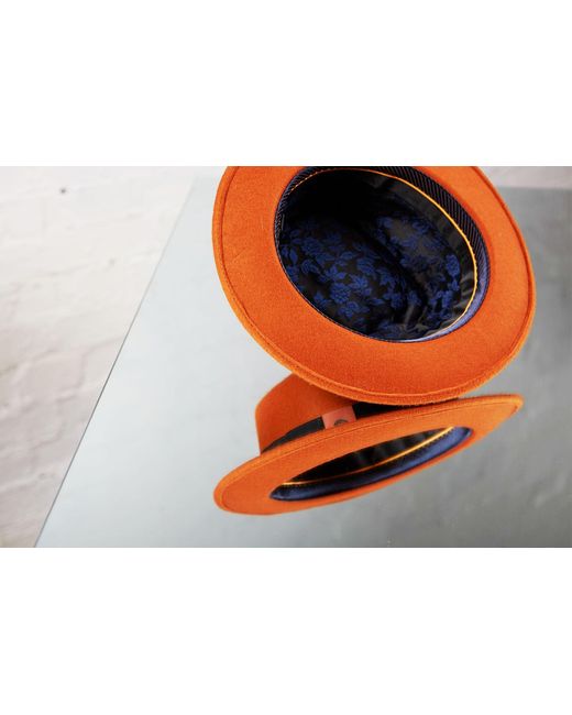 Dasmarca Hats Brown Pablo Rust Felt Wide Brim Wool Felt Fedora Hat