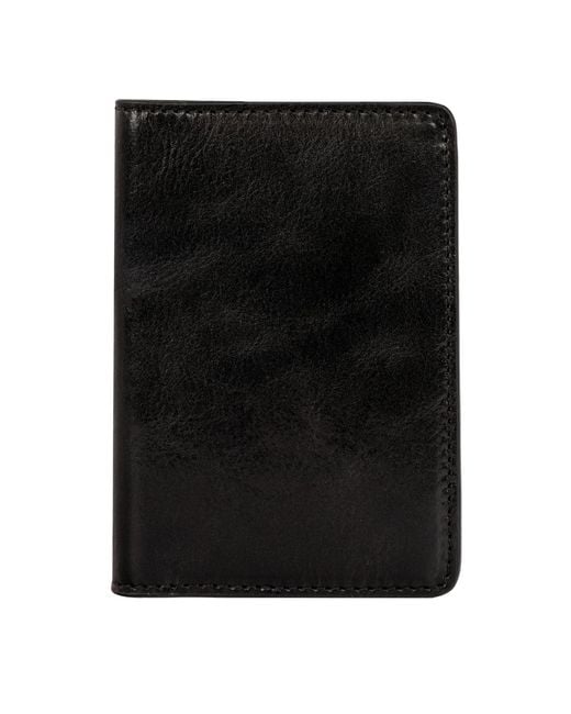 Time Resistance Black Small Leather Passport Holder For
