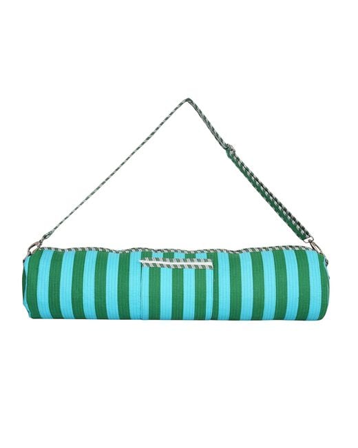 Conscious Yoga Collective Green The Striped Cotton Yoga Bag