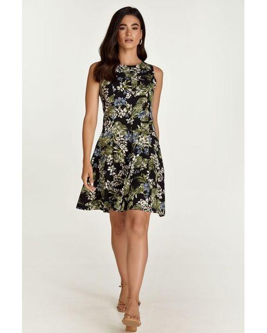 Conquista Green Floral Cloche Dress