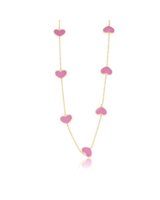 SHYMI Pink Multi Heart Layering Necklace