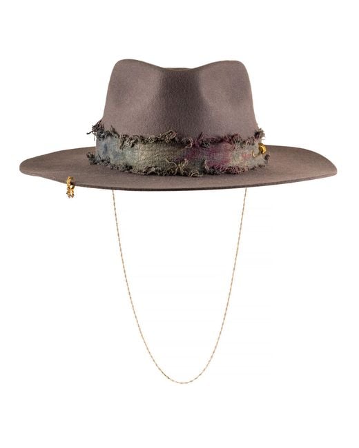 Shaded the Label Gray Pendower Slate Fedora Hat With Sterling Jewellery