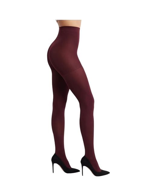 HIGH HEEL JUNGLE by KATHRYN EISMAN Red 80 Denier Velvet Opaque Tights