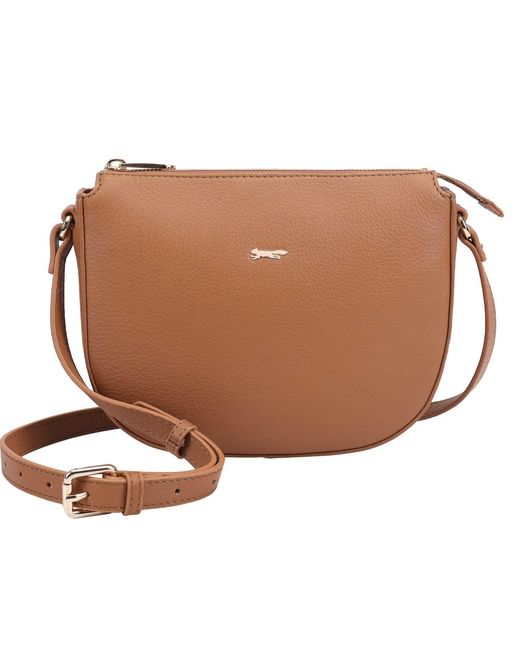 Paul Costelloe Brown Hazara Leather Crossbody Bag