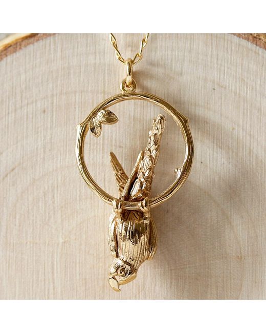 Lee Renee Metallic Parakeet Necklace – Large, Upside Down