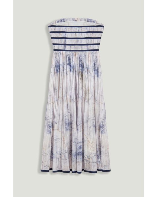Nocturne White Bow Detail Strapless Midi Dress