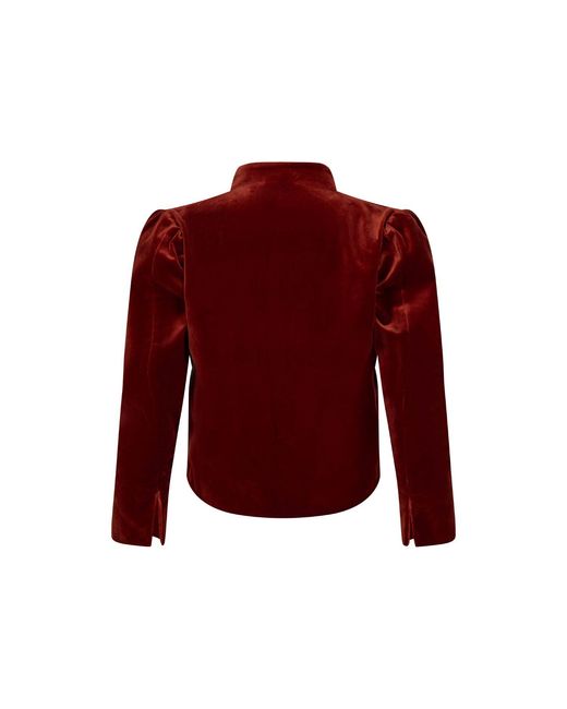 NUMBAT Red Eliza Velvet Bolero Coat - Wine