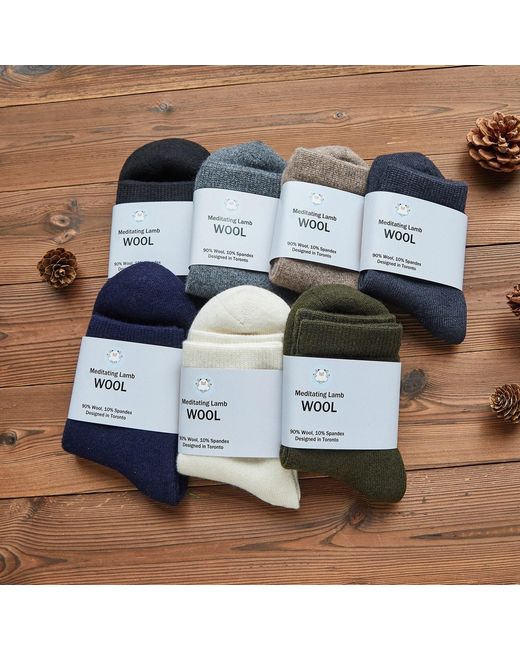 Soft Strokes Silk Blue Wool Quarter-Length Socks Set Of Seven