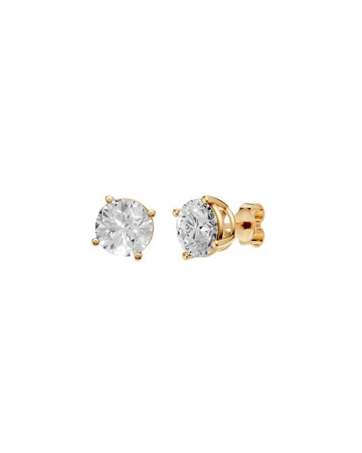 Aya Fine Jewelry White Brilliant Round Solitaire Lab Diamond Stud Earrings For