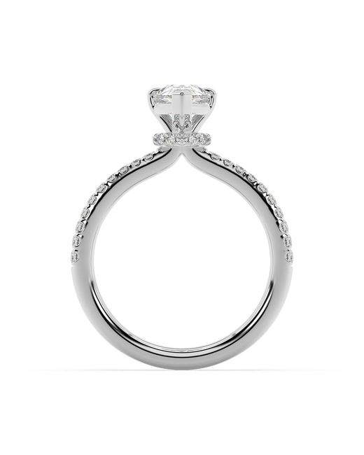 Artisan White 14K Cocktail Ring With Pear Cut Lab-Grown Diamond