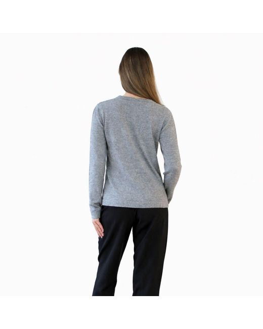 Nuvv Collection Blue Fine Knit Cardigan With Buttons Wool & Cashmere Blend Italian Yarn