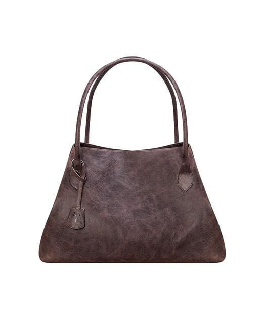 Mandragora Brown Oversized Leather Bag Ande