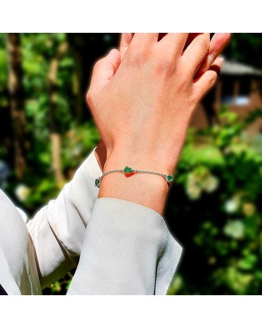 Harfi Metallic Emerald May Birthstone Minimalist Bracelet