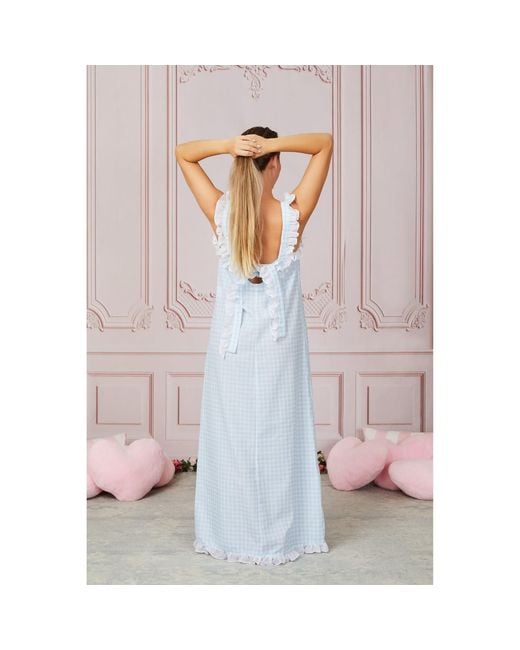 Love Letters X Blue Dolce Gingham Azzurro Sleep Dress