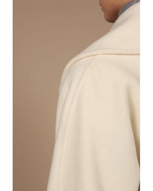 Santinni Natural 'Hepburn' 100% Italian Virgin Wool & Cashmere Coat