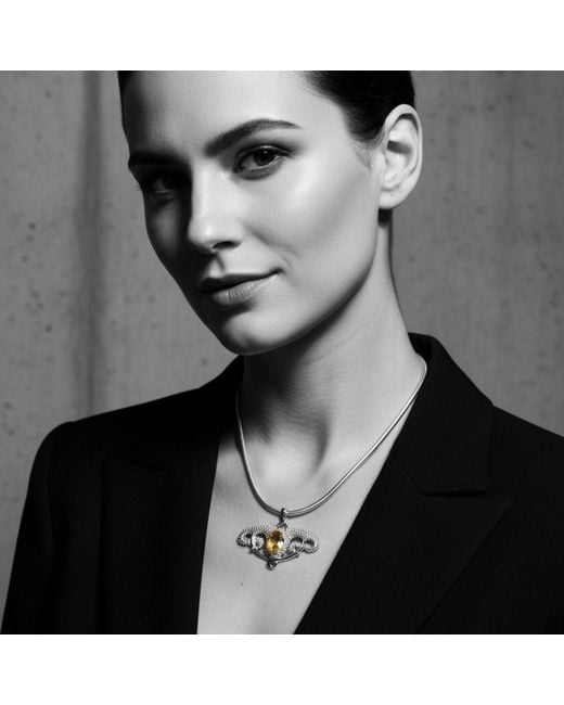 Tg-Jewellery by Tamara Gervasio Metallic Sea Urchin Pendant Necklace – Sterling With Citrine